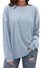Fantaslook Textured Womens Sweatshirts Oversized Pullover Long Sleeve Tops Crew Neck Casual Shirts Basic Outfits