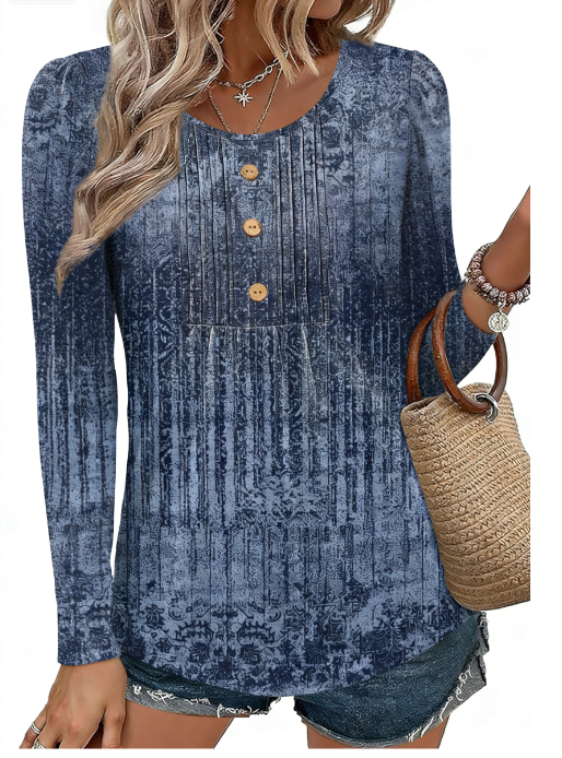 Fantaslook Womens Tops Dressy Casual Button Pleated Blouses Long Sleeve Shirts Fall Fashion Tunic Tops