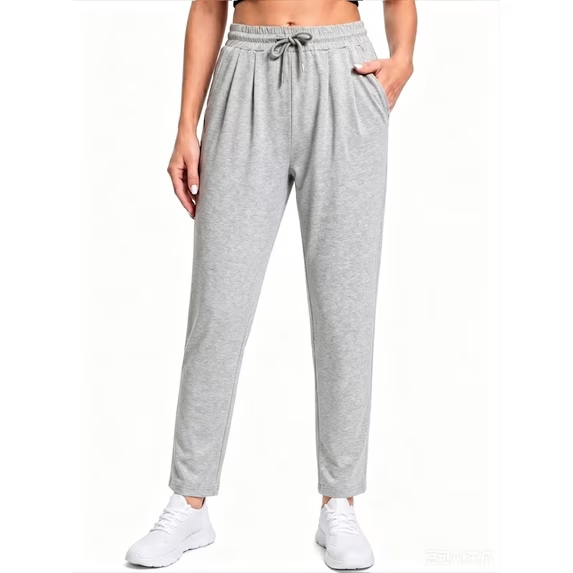 Fantaslook Women Joggers Pants High Waisted Drawstring Tapered Sweatpants Pleated Workout Lounge Pants with Pockets