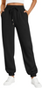 Fantaslook Fleece lined Sweatpants for Women High Waisted Baggy Pants with Pockets Drawstring Elastic Waist Joggers