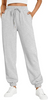 Fantaslook Fleece lined Sweatpants for Women High Waisted Baggy Pants with Pockets Drawstring Elastic Waist Joggers