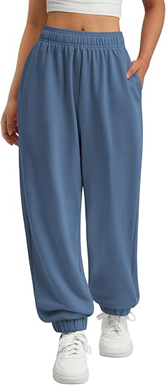 Fantaslook Fleece lined Sweatpants for Women High Waisted Baggy Pants with Pockets Drawstring Elastic Waist Joggers