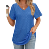 Fantaslook Eyelet Womens Tops Short Sleeve Dressey Casual Blouses V Neck Work Shirts Summer Basic Tees