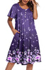 Fantaslook Flowy Womens Dresses Ruffle Sleeve Henley Summer Dress Loose Floral Midi Dresses with Pockets
