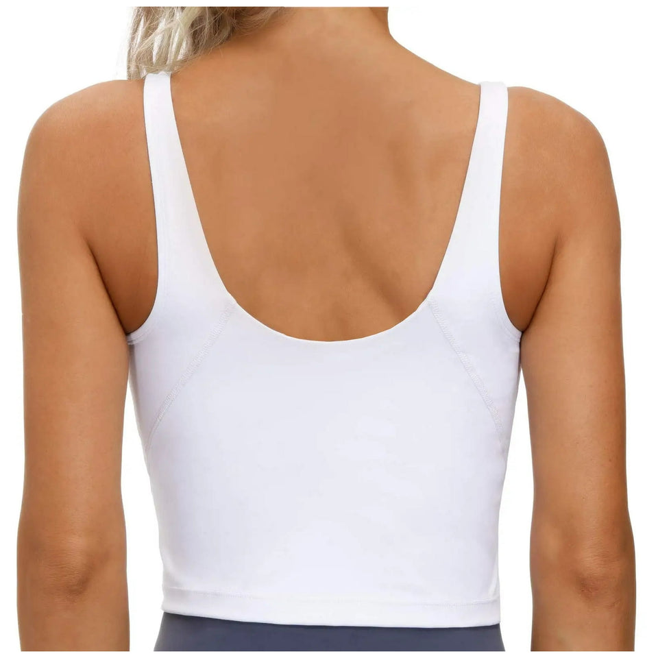 Rosvigor Womens Sports Bras Longline Wirefree Padded Workout Tank Tops for Women