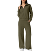 Fantaslook Women Two Piece Outfits Lapel Long Sleeve Zipper Sweatshirts and Wide Leg Pants Lounge Tracksuits Sets