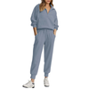 Fantaslook Womens 2 Piece Outfits Long Sleeve Half Zip Sweatsuits with Pockets Pullover Lounge Set