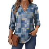 Fantaslook Roll Up Blouses for Women Dressy Casual Long Sleeve Tunic Tops V Neck Shirts Work Blouses