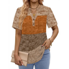 Fantaslook V Neck Henley Blouses for Women Dressy Casual Tops Summer Short Sleeve Shirts Fashion Clothes
