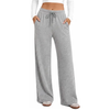 Fantaslook Womens Wide Leg Pants High Waist Drawstring Casual Lounge Pant Soft Stretchy Flowy Palazzo Pants with Pockets for Daily Work Travel