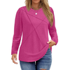 Fantaslook Women Plus Size Tops Pleated Crewneck Long Sleeve Shirts Dressy Casual Blouses Fall Tunic Tops