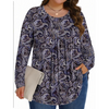 Fantaslook Womens Plus Size Tops Fall Long Sleeve Shirts Crew Neck Casual Loose Tunic Blouses