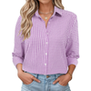 Fantaslook Plaid Button Down Shirts for Women Dressy Casual Long Sleeve Shirts Collared Work Blouses Tops