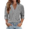 Fantaslook 3/4 Sleeve Womens Tops V Neck Collared Shirts Dressy Casual Business Work Blouses Trendy Fashion Tops