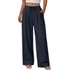 Fantaslook Wide Leg Pants for Women High Waisted Drawstring Pleated Trousers Pants Summer Casual Work Pants with Pockets