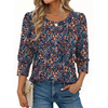 Fantaslook Womens Tops 3/4 Sleeve with Buttons Dressy Casual Blouses Summer Shirts Beach Vacation Trendy Clothes
