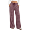 Fantaslook Womens Wide Leg Pants High Waist Drawstring Casual Lounge Pant Soft Stretchy Flowy Palazzo Pants with Pockets for Daily Work Travel