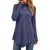 Fantaslook Mock Turtleneck Sweaters for Women Dressy Long Sleeve Pullover Fall Tunic Tops Asymmetrical Hem Soft Sweaters