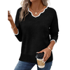 Fantaslook Color Block Sweaters for Women V Neck Pullover Lightweight Sweaters Long Sleeve Tops Fall Fashion Clothes