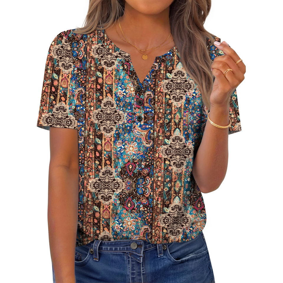 Fantaslook Womens Blouses Dressy Casual Tops Summer Short Sleeve V Neck Shirts Business Work Blouses