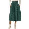 Fantaslook Midi Pleated Skirts for Women Polka Dot Swing High Waist Maxi Skirt with Pockets Dresses
