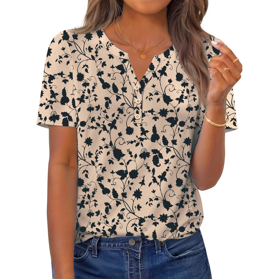 Fantaslook Womens Blouses Dressy Casual Tops Summer Short Sleeve V Neck Shirts Business Work Blouses