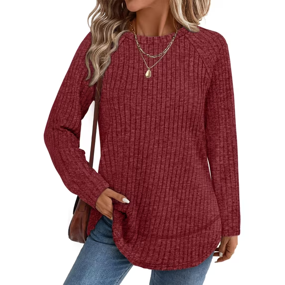 Fantaslook Long Sleeve Shirts for Women Lightweight Fall Sweaters Dressy Casual Tunic Tops