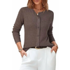 Fantaslook Button Down Cardigans for Women Crew Neck Lightweight Sweater Business Casual Knit Tops