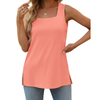 Fantaslook Tank Tops for Women Summer Square Neck Sleeveless Casual Tops Side Split Shirts