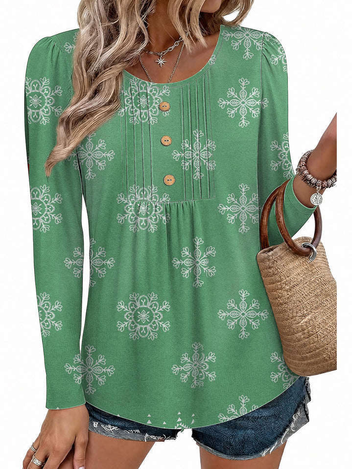 Fantaslook Womens Tops Dressy Casual Button Pleated Blouses Long Sleeve Shirts Fall Fashion Tunic Tops
