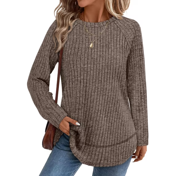 Fantaslook Long Sleeve Shirts for Women Lightweight Fall Sweaters Dressy Casual Tunic Tops