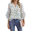 Fantaslook Blouses for Women 3/4 Ruffle Sleeve Summer Tops V Neck Business Work Blouse Dressy Casual Shirts