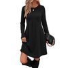 Fantaslook Fall Long Sleeve Dresses for Women Crew Neck Empire Waist Tunic Dress with Pockets Sweater Dress