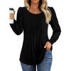 Fantaslook Pleated Blouses for Women Dressy Casual Long Sleeve Shirts Fall Tunic Tops