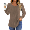 Fantaslook Pleated Blouses for Women Dressy Casual Long Sleeve Shirts Fall Tunic Tops