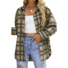 Fantaslook Plaid Flannel Shirts for Women Oversized Long Sleeve Button Down Shirts Blouses Tops