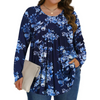 Fantaslook Womens Plus Size Tops Fall Long Sleeve Shirts Crew Neck Casual Loose Tunic Blouses
