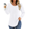 Fantaslook Pleated Blouses for Women Dressy Casual Long Sleeve Shirts Fall Tunic Tops