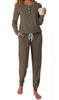 Fantaslook Pajamas Sets for Women Casual Lounge Set Long Sleeve Two Piece Set Buttom Down Shirts and Pants with Pockets Oufits