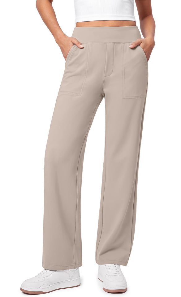 Fantaslook Yoga Pants for Women Wide Leg Pants with Pockets High Waisted Casual Work Dress Pants