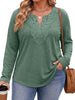 Fantaslook Lace Plus Size Tops for Women Long Sleeve V Neck Blouses Fall Tunic Shirts