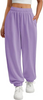 Fantaslook Fleece lined Sweatpants for Women High Waisted Baggy Pants with Pockets Drawstring Elastic Waist Joggers