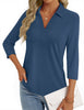 Fantaslook Womens Polo Shirts Business Casual 3/4 Sleeve Tops V Neck Dressy Work Blouses Office Clothes