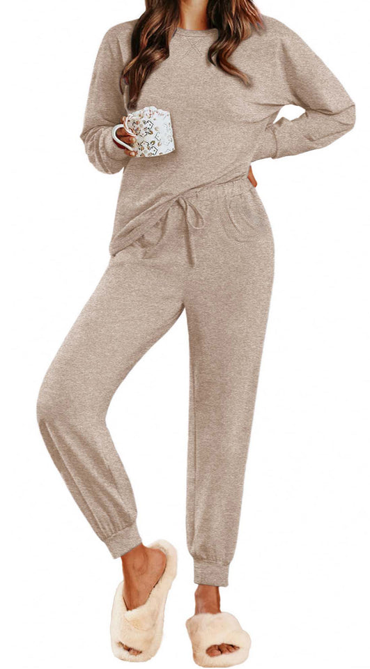 Fantaslook Womens Pajamas Sets Long Sleeve Top And Pant With Pockets Lounge Wear Set Oufits