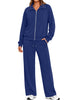 Fantaslook Two Piece Sets for Women Fall Outfits Lapel Long Sleeve Zipper Sweatshirts and Wide Leg Pants Lounge Tracksuits Sets