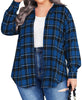 Fantaslook Plus Size Button Down Shirts for Women Long Sleeve Plaid Flannel Shirt Casual Boyfriend Tops