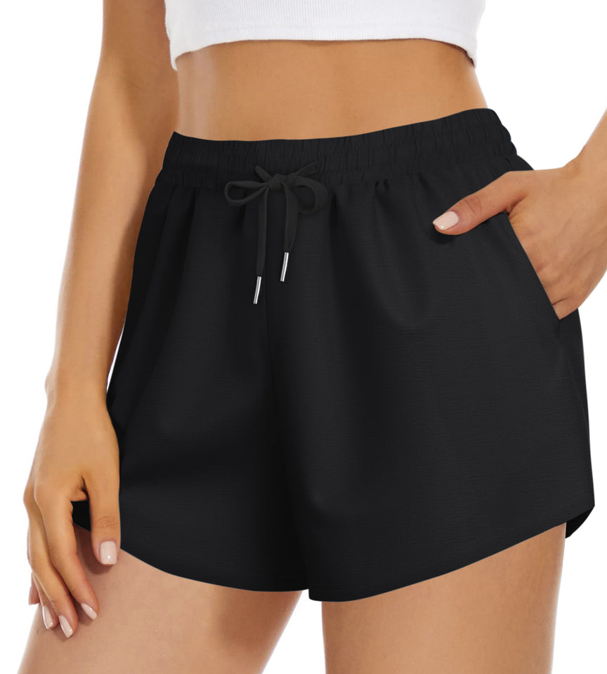 Fantaslook Womens Shorts High Waisted Athletic Shorts Casual Sweat Shorts Elastic Drawsting Running Shorts With Pockets