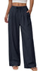 Fantaslook Wide Leg Pants for Women High Waisted Drawstring Pleated Trousers Pants Summer Casual Work Pants with Pockets