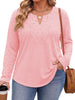 Fantaslook Lace Plus Size Tops for Women Long Sleeve V Neck Blouses Fall Tunic Shirts