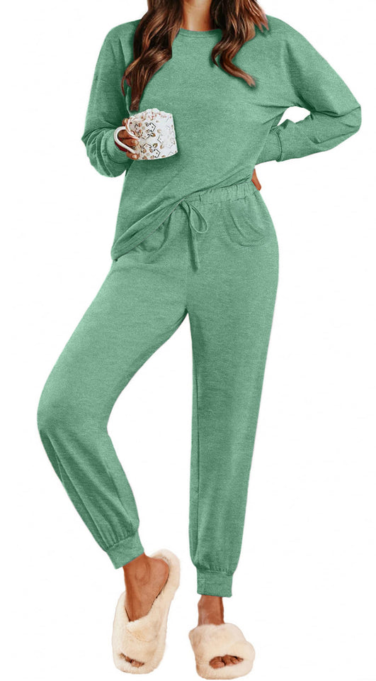 Fantaslook Womens Pajamas Sets Long Sleeve Top And Pant With Pockets Lounge Wear Set Oufits